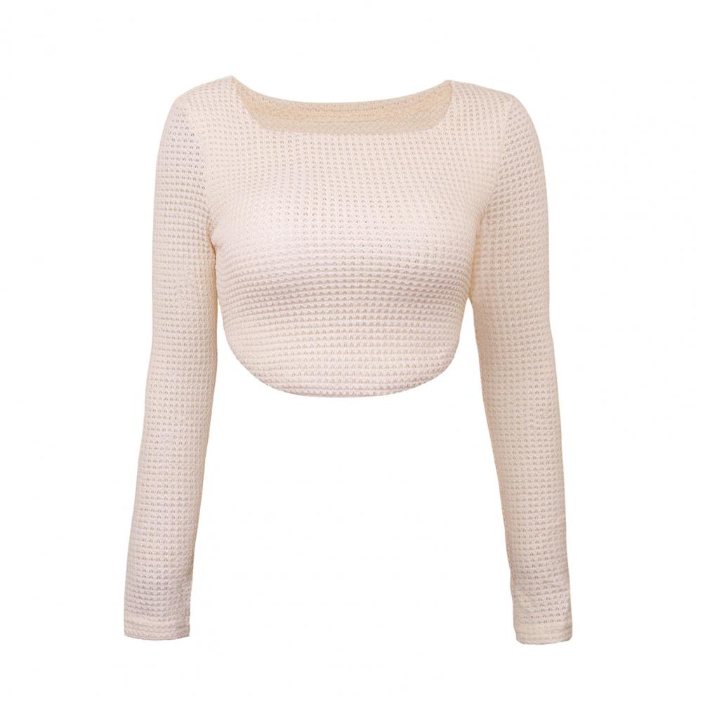 Women T-shirt Fine Touch Ladies Pullover Sweater Skinny Knitting Crop Top Sweater alx