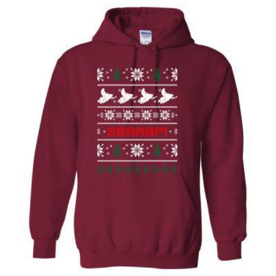 AGR Snowmobile Snowmobiler Ugly Christmas Sweater Xmas – Heavy Blend™ Hooded Sweatshirt