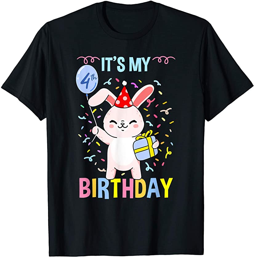 Its My 4th Birthday Bunny T-Shirt