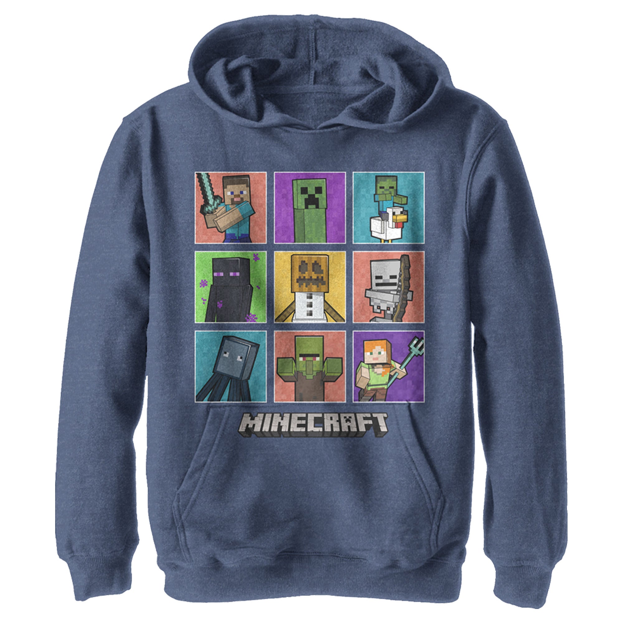 Minecraft Boy’S Character Boxes  Pull Over Hoodie