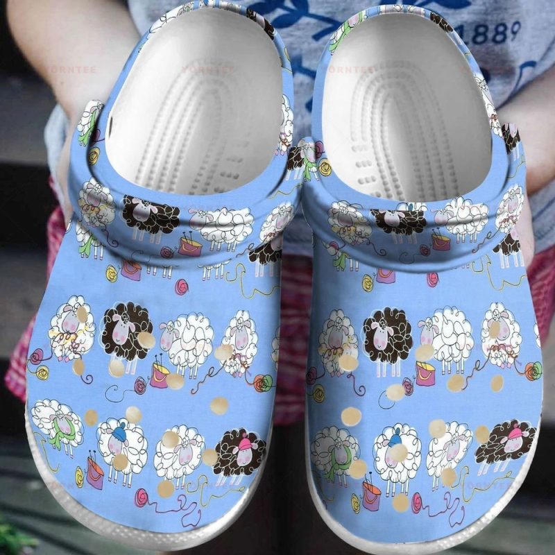 Cute Sheeps Knit 2 Gift For Lover Rubber clog Shoes Comfy Footwear