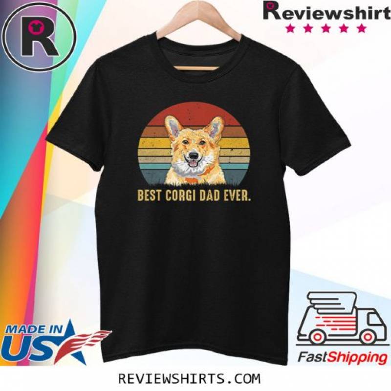 Retro Vintage Best Corgi Dad Ever T-Shirt