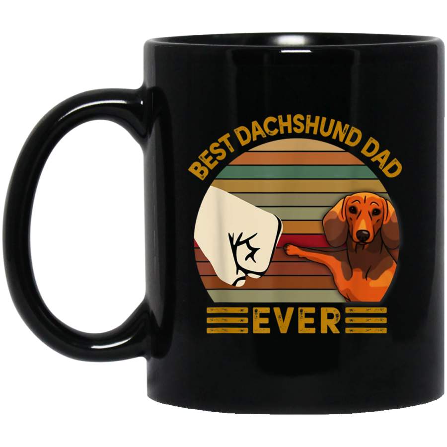 BEST Dachshund DAD EVER Bump fist Vintage Mug