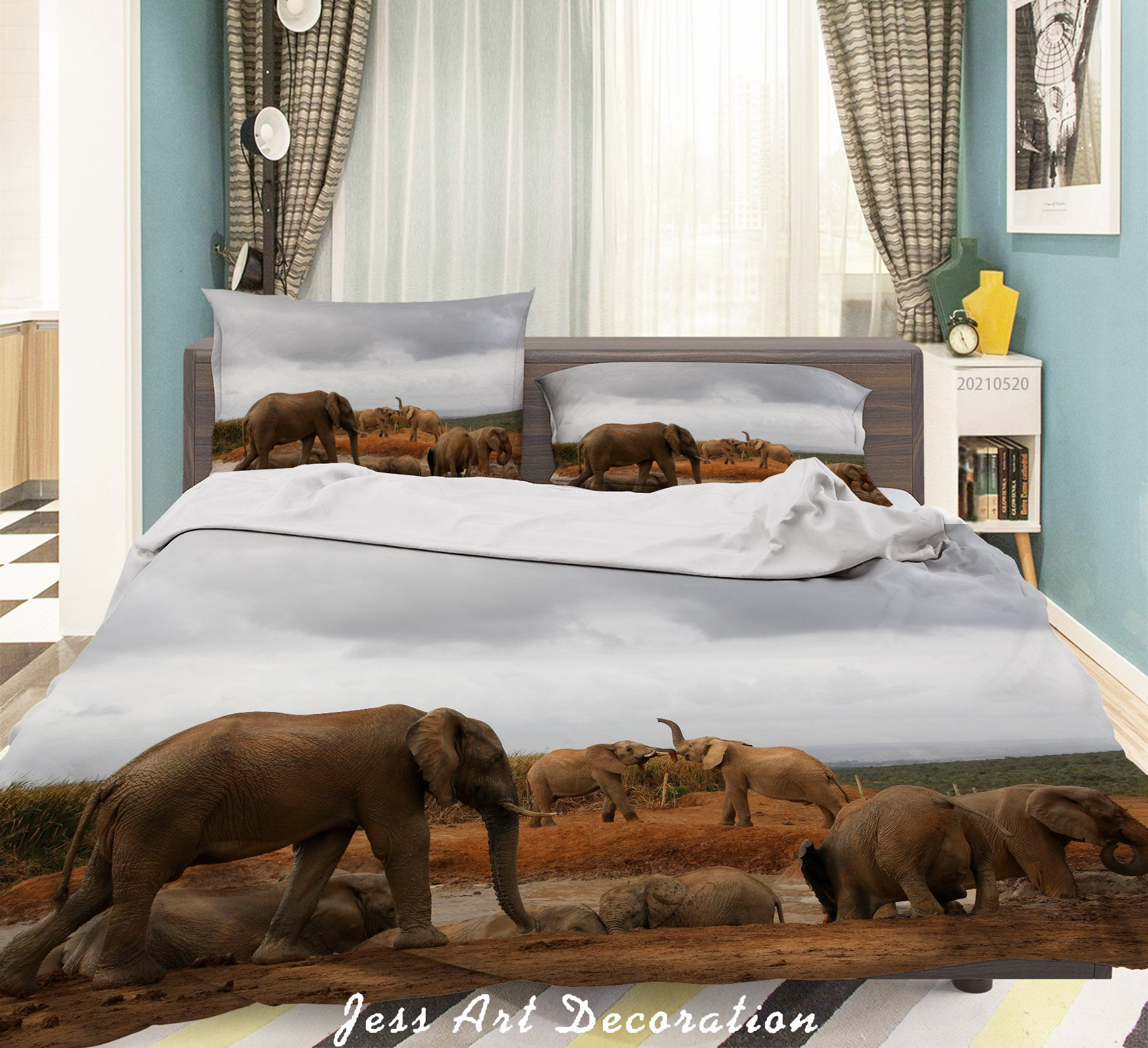 3D Wild Animal Elephant Quilt Cover Set Bedding Set Duvet Cover Pillowcases 31