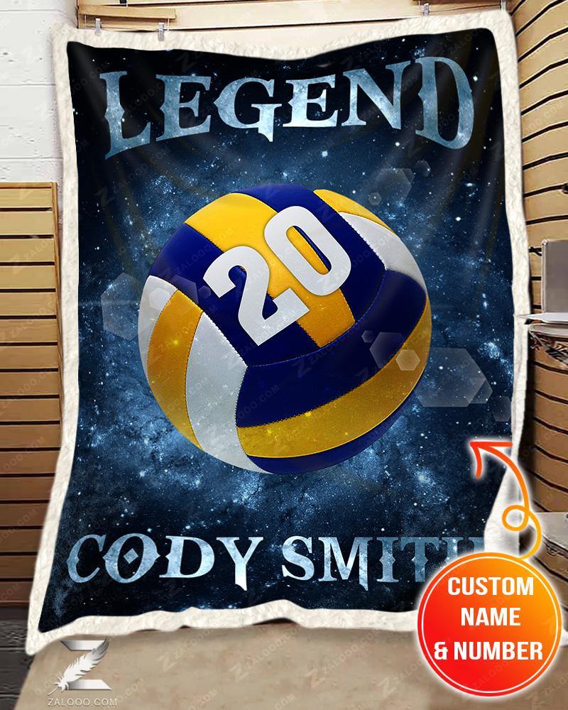 Christmas Gift Custom Fleece Blanket VOLLEYBALL Legend