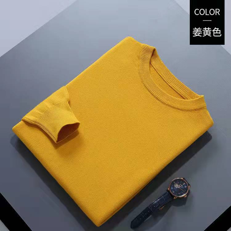 Cashmere Cotton Blended Pullover Men Sweater 2022 Autumn Winter Male Classic O-Neck Daily All-match Knitted Jumper Pull Homme alx