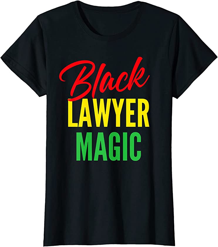 Womens Black Lawyer Magic African American Attorney T-Shirt