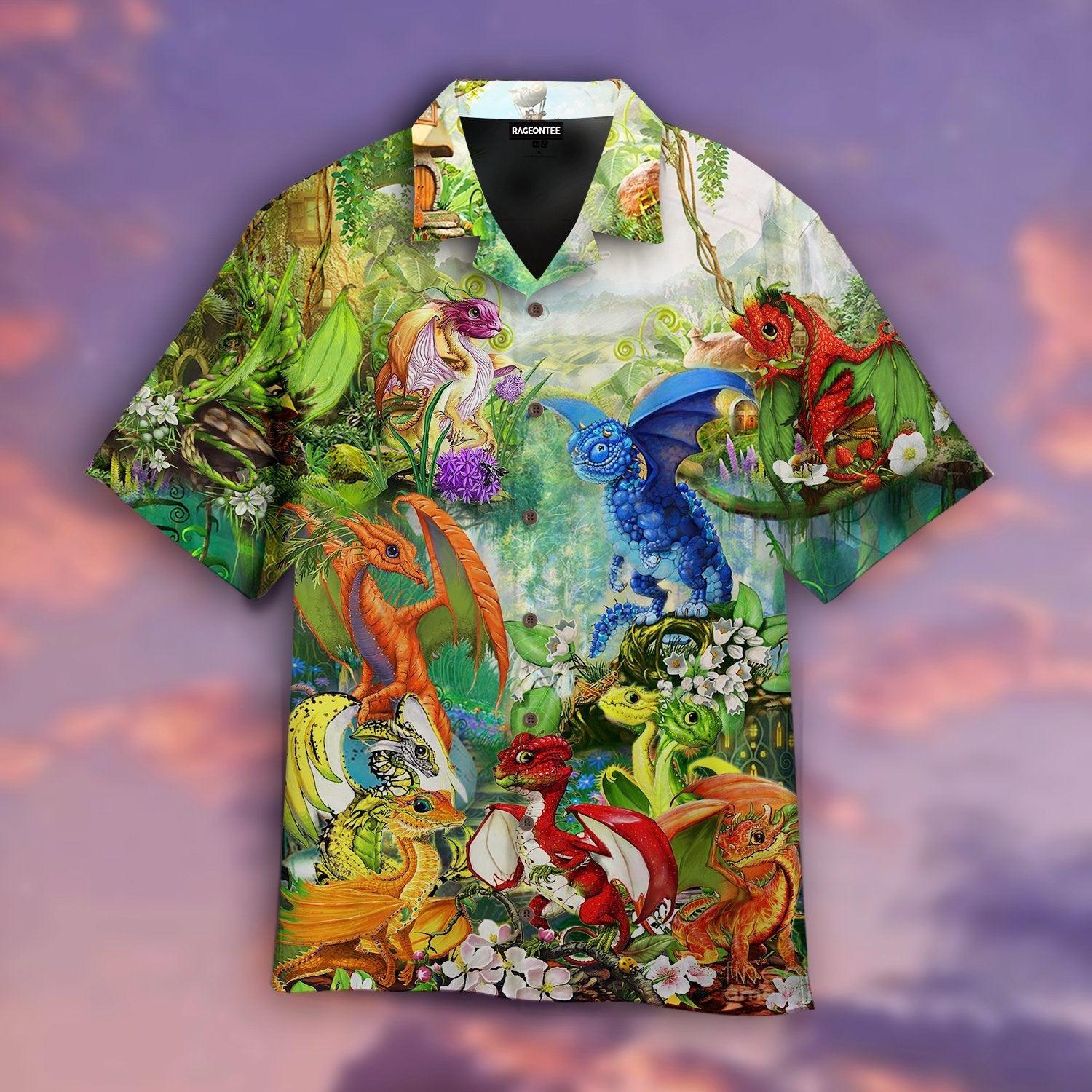 Fruit Dragons In The Mushrooms Forest Hippie Hawaii Shirt For Men And Women Ha77413