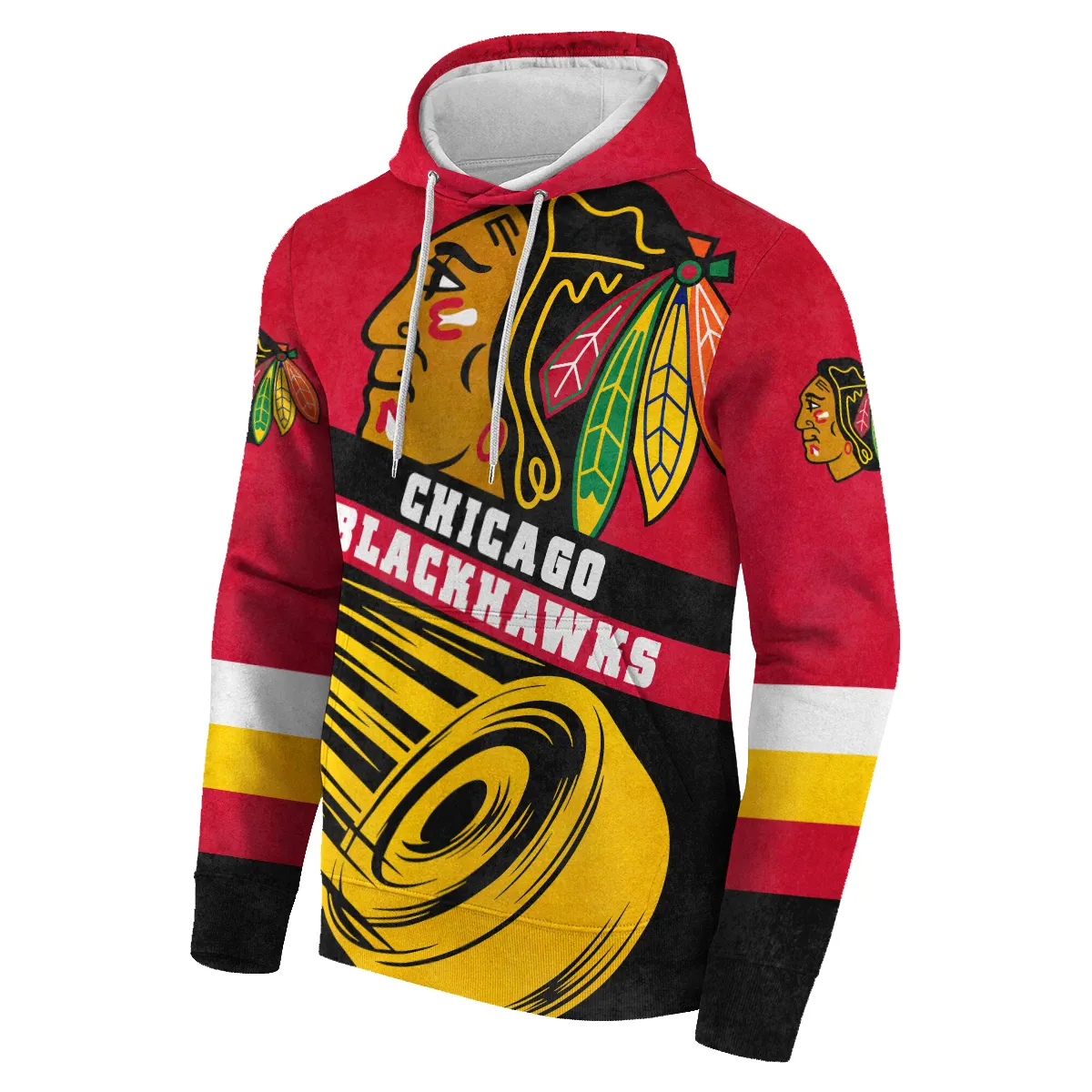 Ice Hockey Puck Chicago Blackhawks National Hockey League All Over Prints Blnhl020924Cbhd  Hoodie