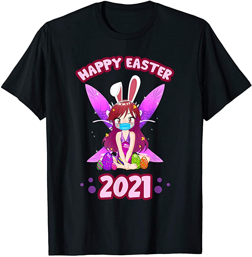 Easter 2021 Pixie Fairy Bunny and Eggs Social Distancing T-Shirt