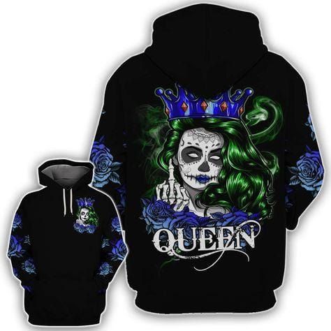 Sugar Skull Queen Crown Hoodie 3D