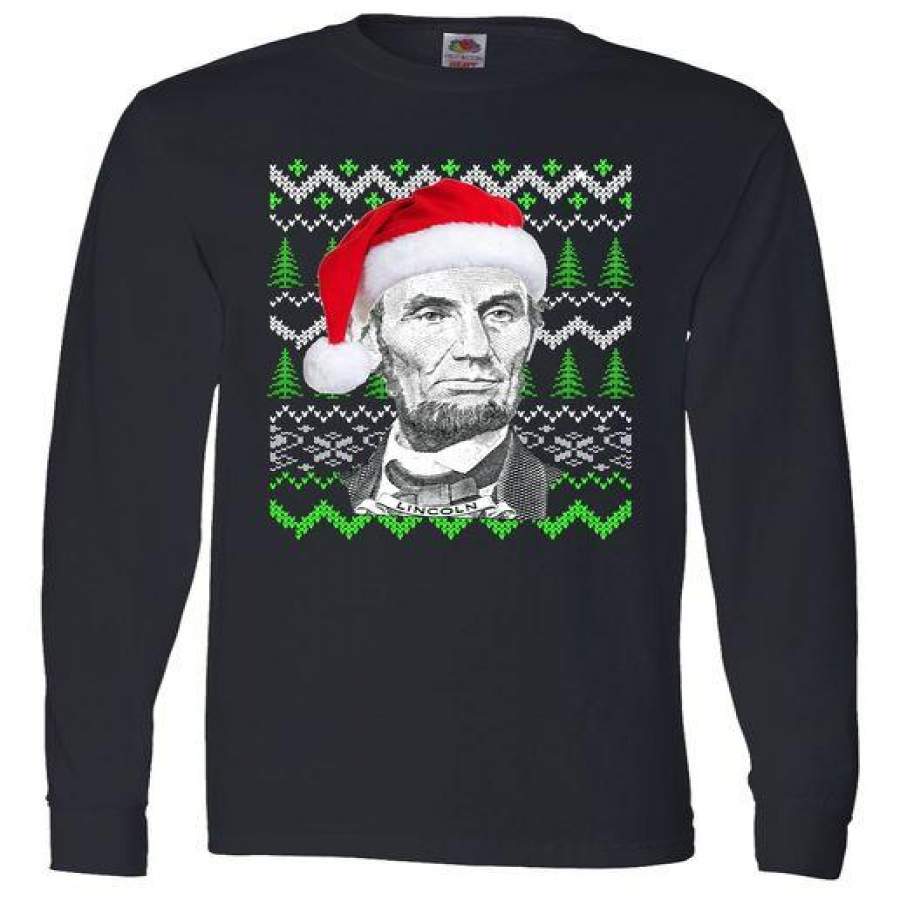 Abraham Lincoln Ugly Christmas Sweater Long Sleeve Shirt