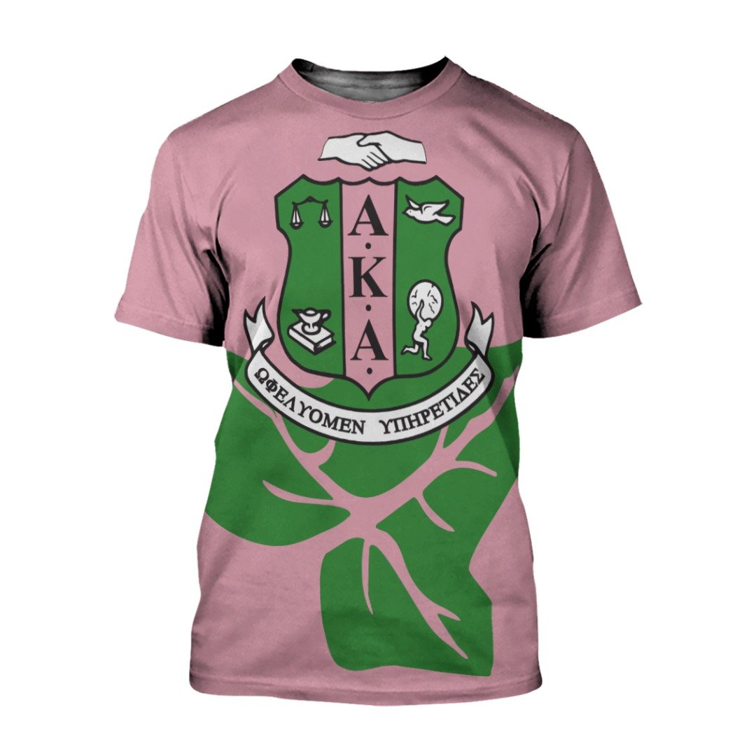 Greek Life T-Shirt – Alpha Kappa Alpha And Ivy League Pink T-Shirt J5