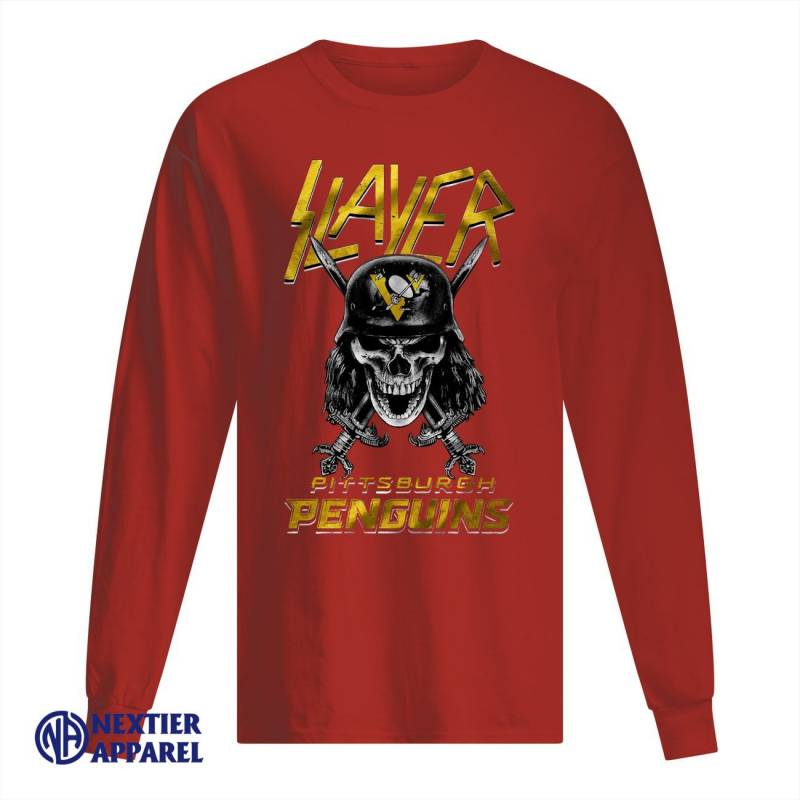 Slayer Skull Pittsburgh Penguins Shirt Men’s Long Sleeved T-Shirt