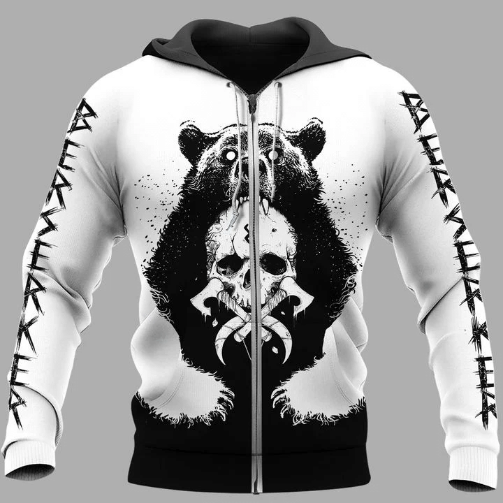 Viking Bear Tattoo Hoodie 3D V