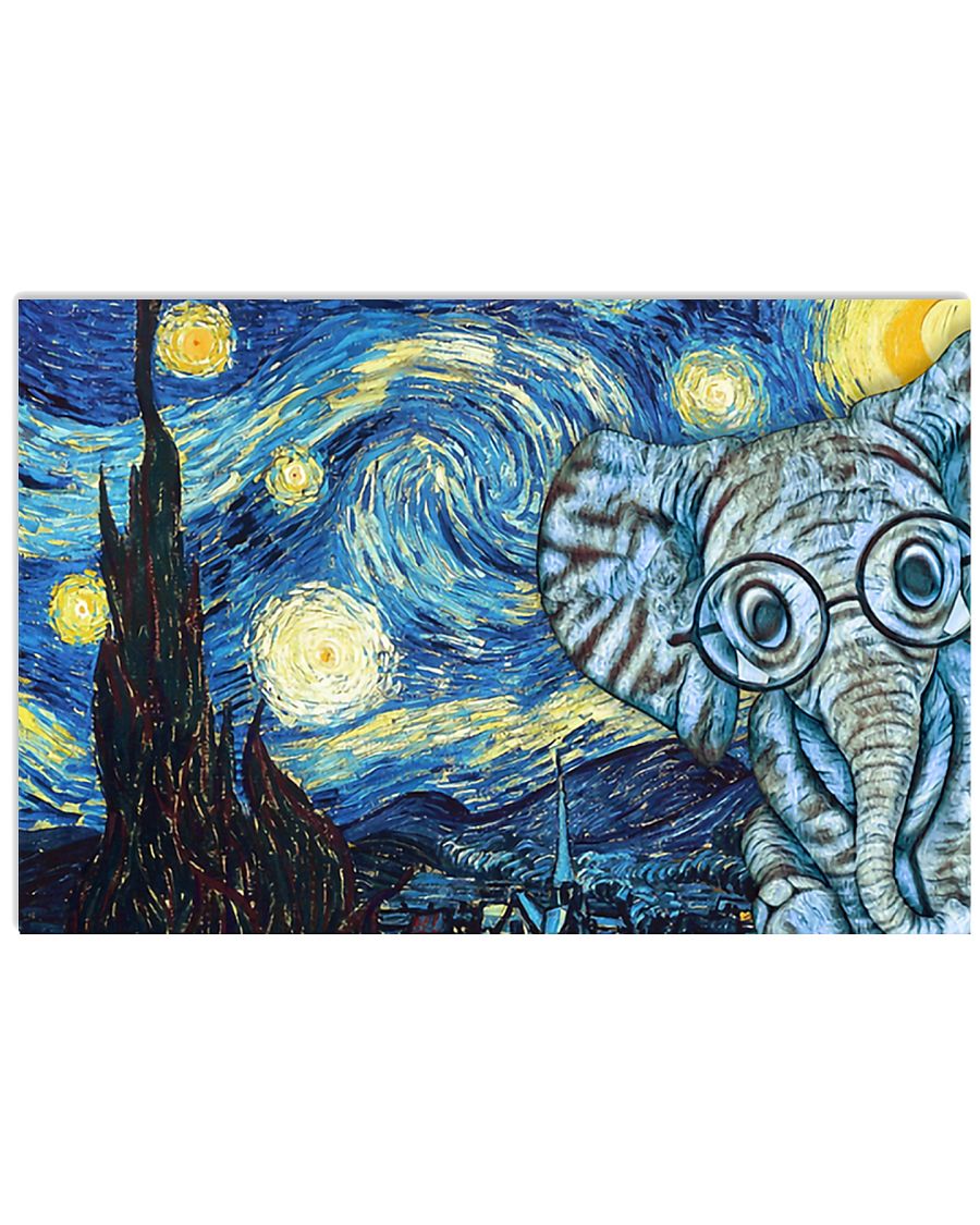 Elephant Van Gogh Poster Print, Canvas Print Wall Art, Canvas Poster Wall Decor