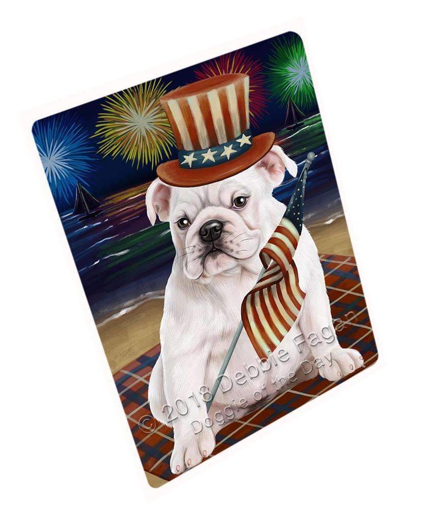 4Th Of July Independence Day Firework Bulldog Blanket Blnkt55317 (37X57 Sherpa)