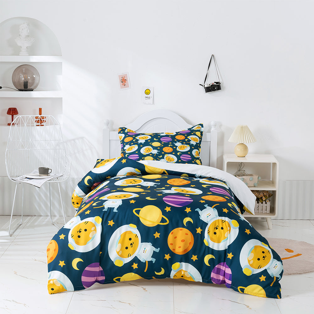 3D Cartoon Space Planet Animal Astronaut Quilt Cover Set Bedding Set Duvet Cover Pillowcases 375