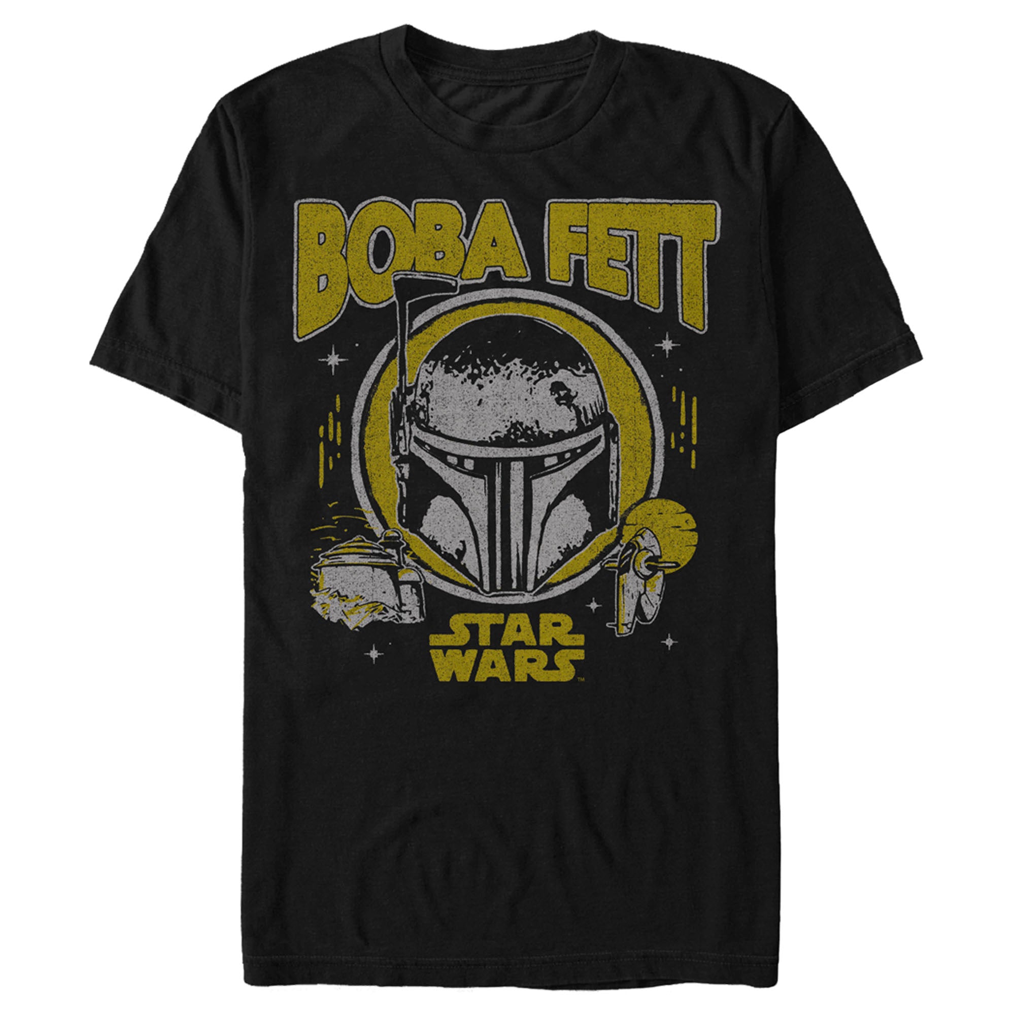 The Book Of Boba Fett Men’S Distressed Helmet  T-Shirt