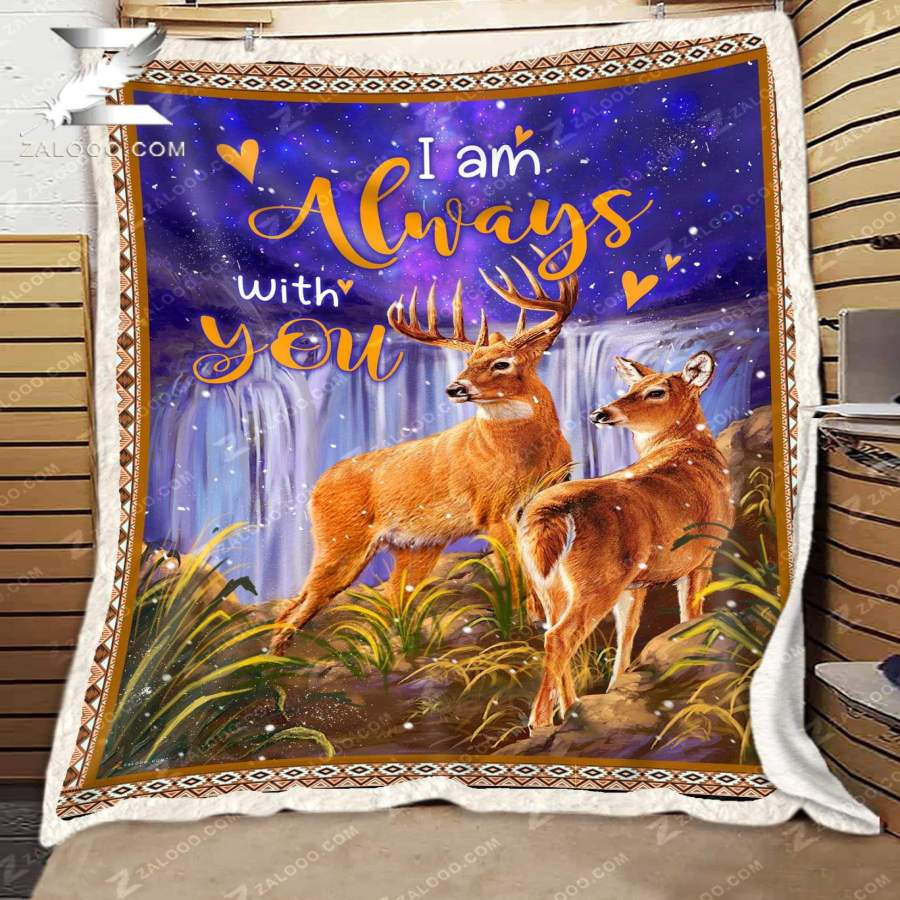 Zalooo – Custom Fleece Blanket – DEER – Wedding Anniversary – I am always with you