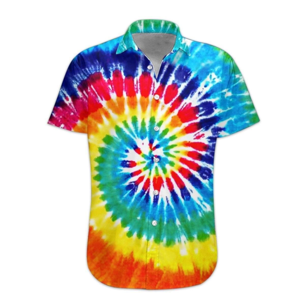 3D Tie Dye Aloha Hawaiian Shirt Colorful Short Sleeve Summer Beach Casual Shirt For Men And Women