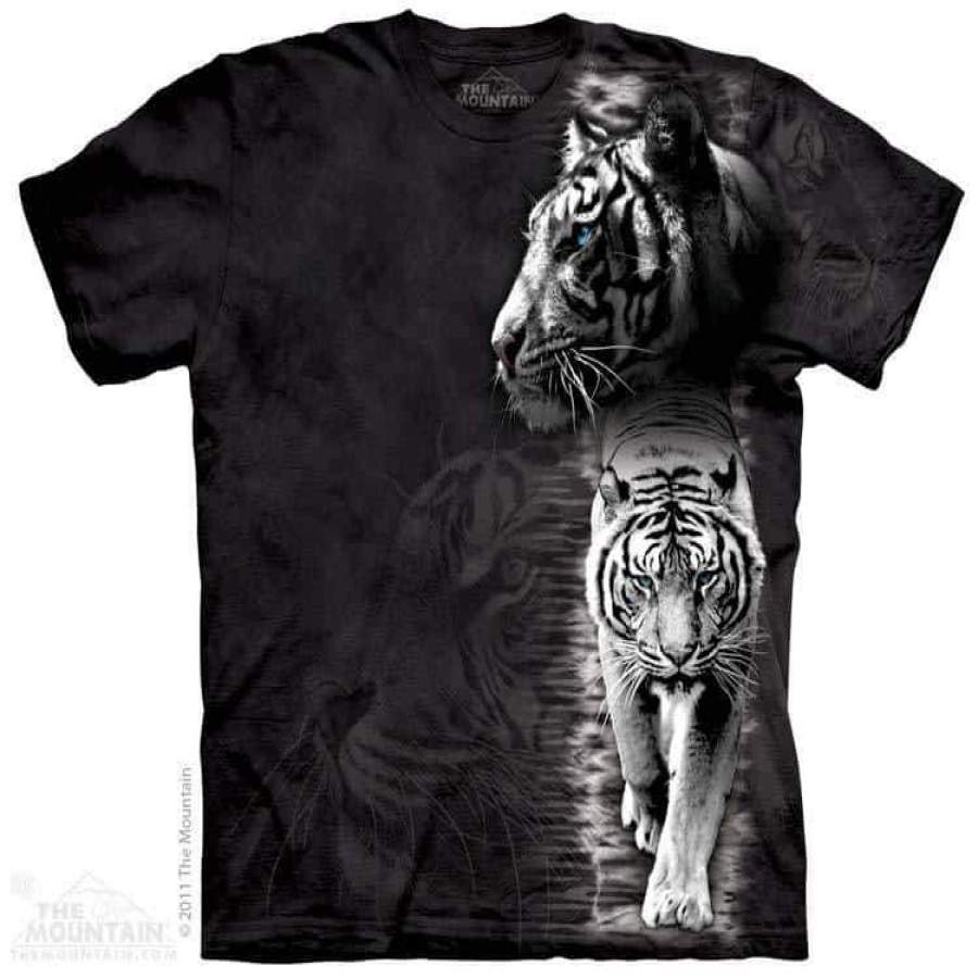 White Tiger Stripe Adult T-Shirt