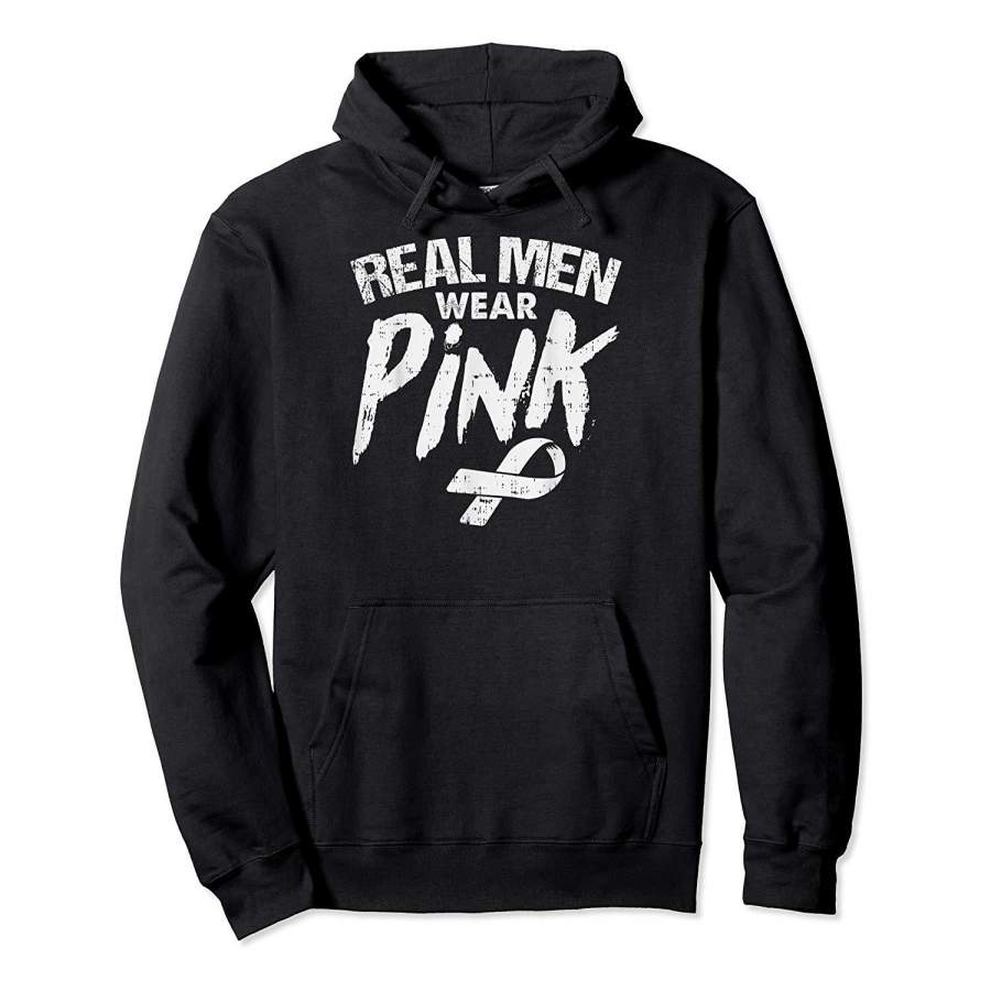 Breast Cancer Shirt Male Tough Guys Wear Pink Ribbon Support Hoodie