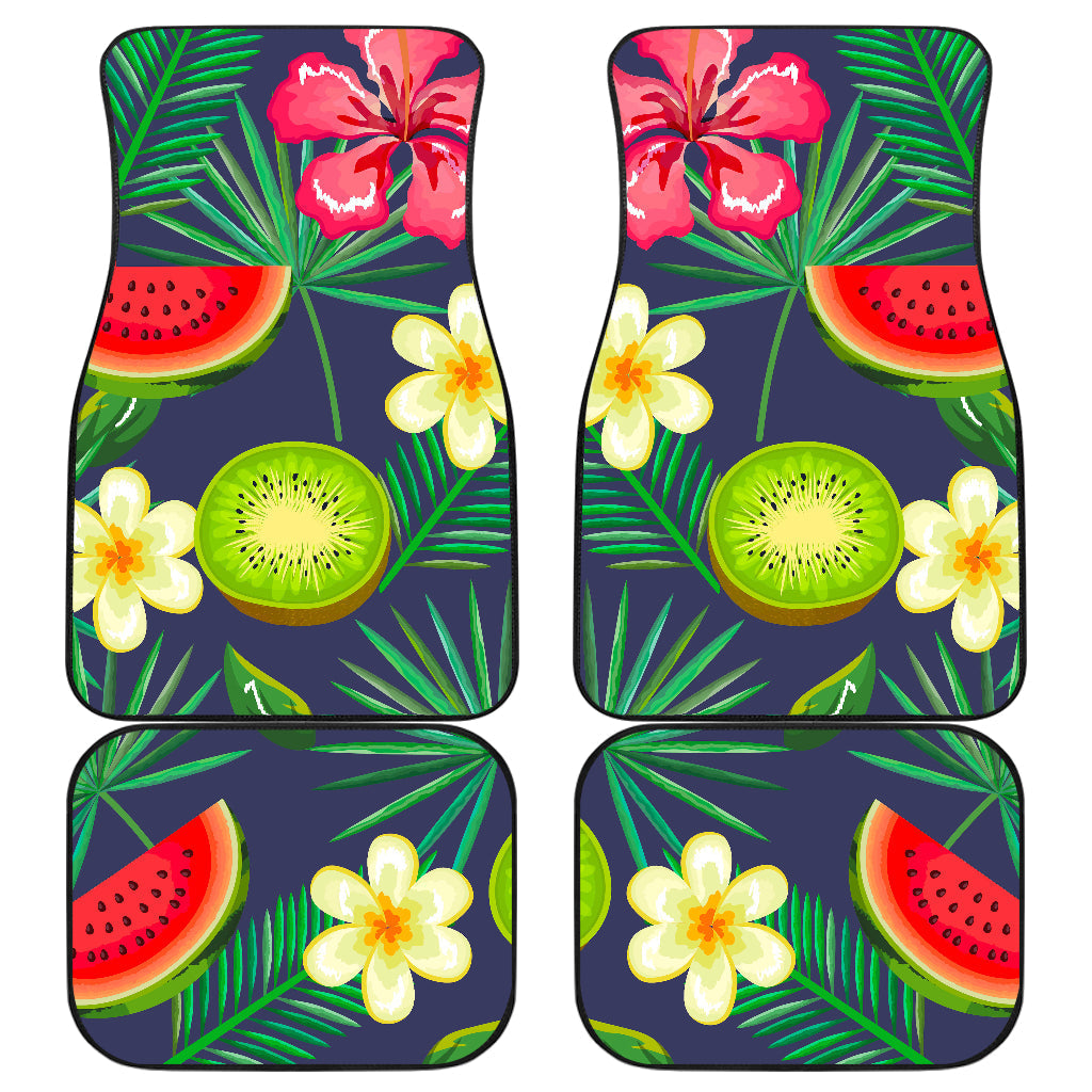 Aloha Tropical Watermelon Pattern Print Front And Back Car Floor Mats, Front Car Mat