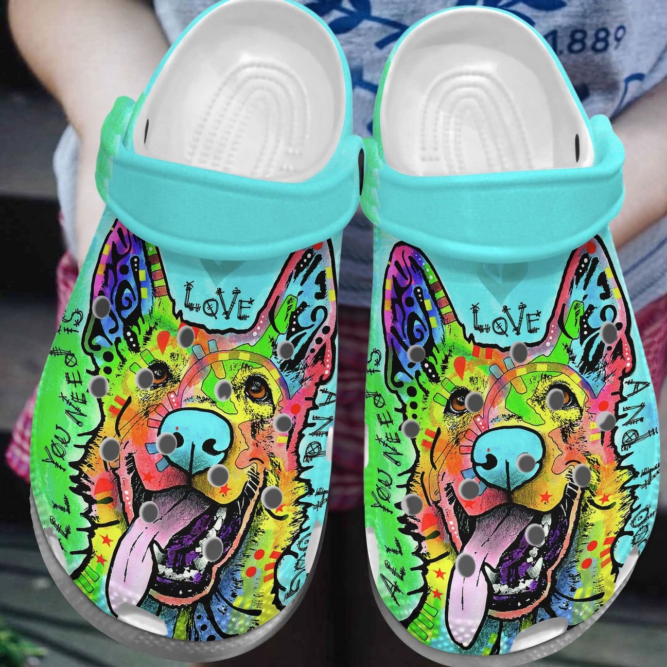 Dog Personalized Clog, Custom Name, Text, Color, Number Fashion Style For Women, Men, Kid, Print 3D Love Dog