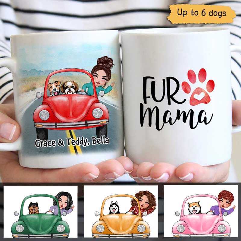 Doll Dog Mom On Car Personalized Mug