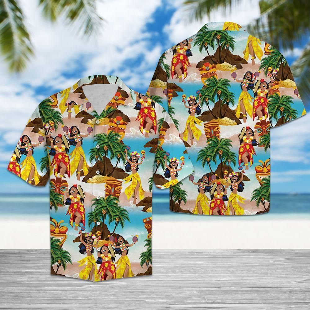 Beach Girl Aloha Hawaiian Shirt Colorful Short Sleeve Summer Beach Casual Shirt For Men And Women