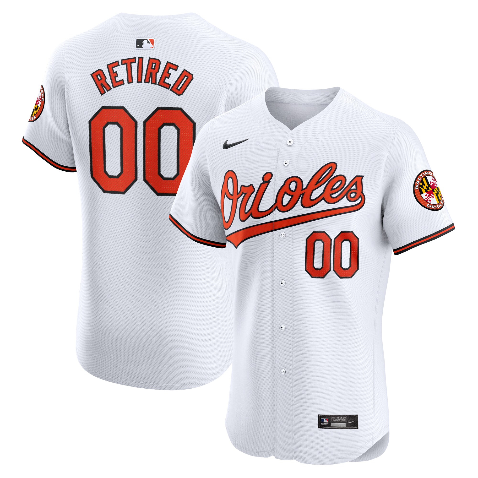 Baltimore Orioles Home Elite Pick-A-Player Retired Roster Jersey – White