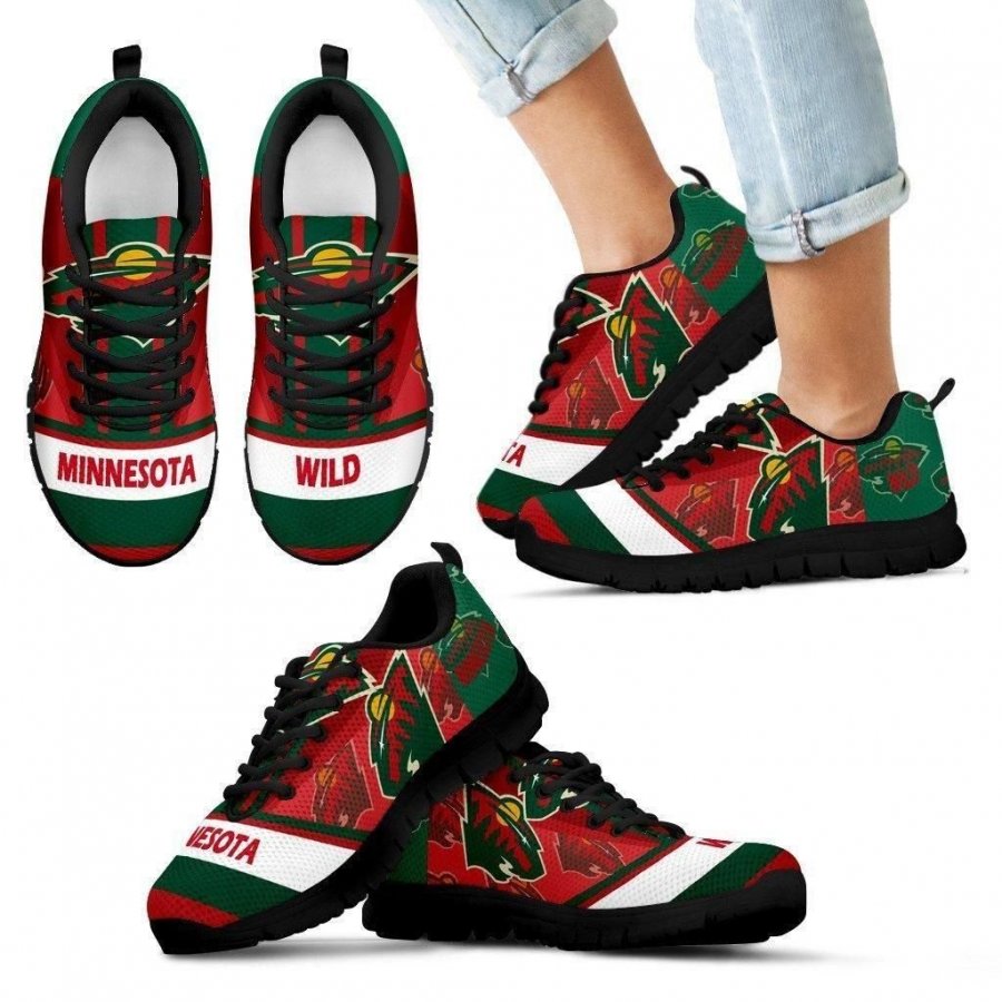 Three Impressing Point Of Logo Minnesota Wild Sneakers #570