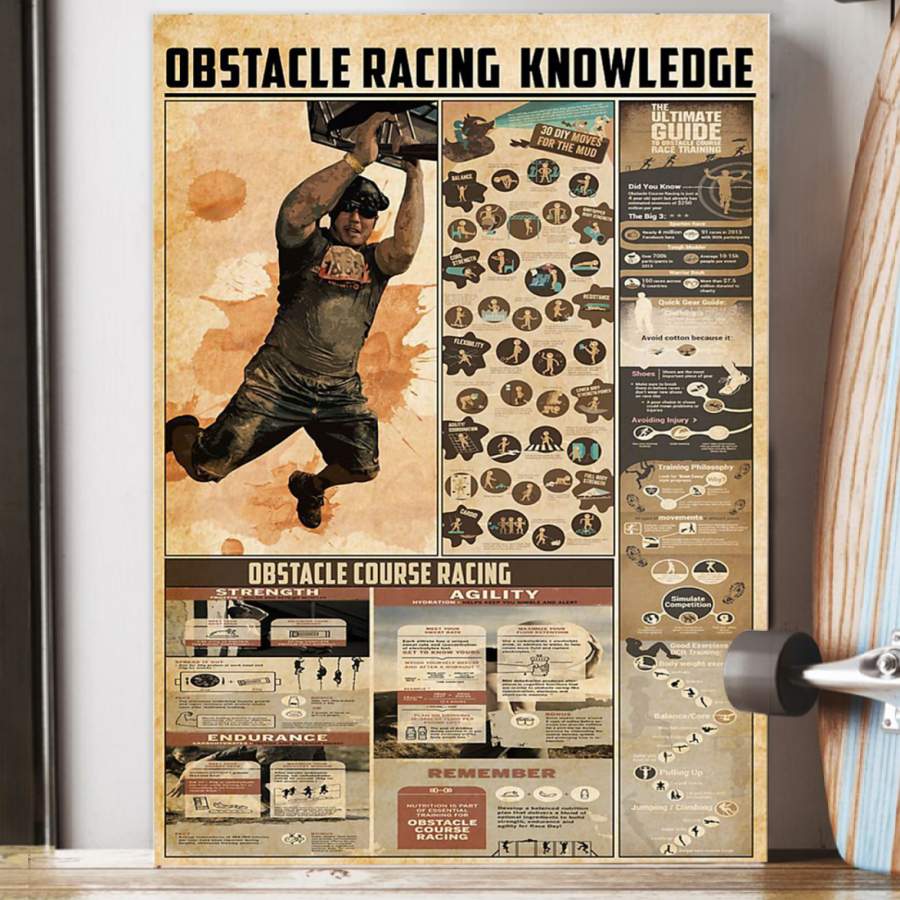 Obstacle Racing Knowledge Trending Gift For Sports Lovers Poster