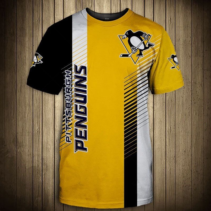 Pittsburgh Penguins T-Shirt 3D Cool Design Short Sleeve