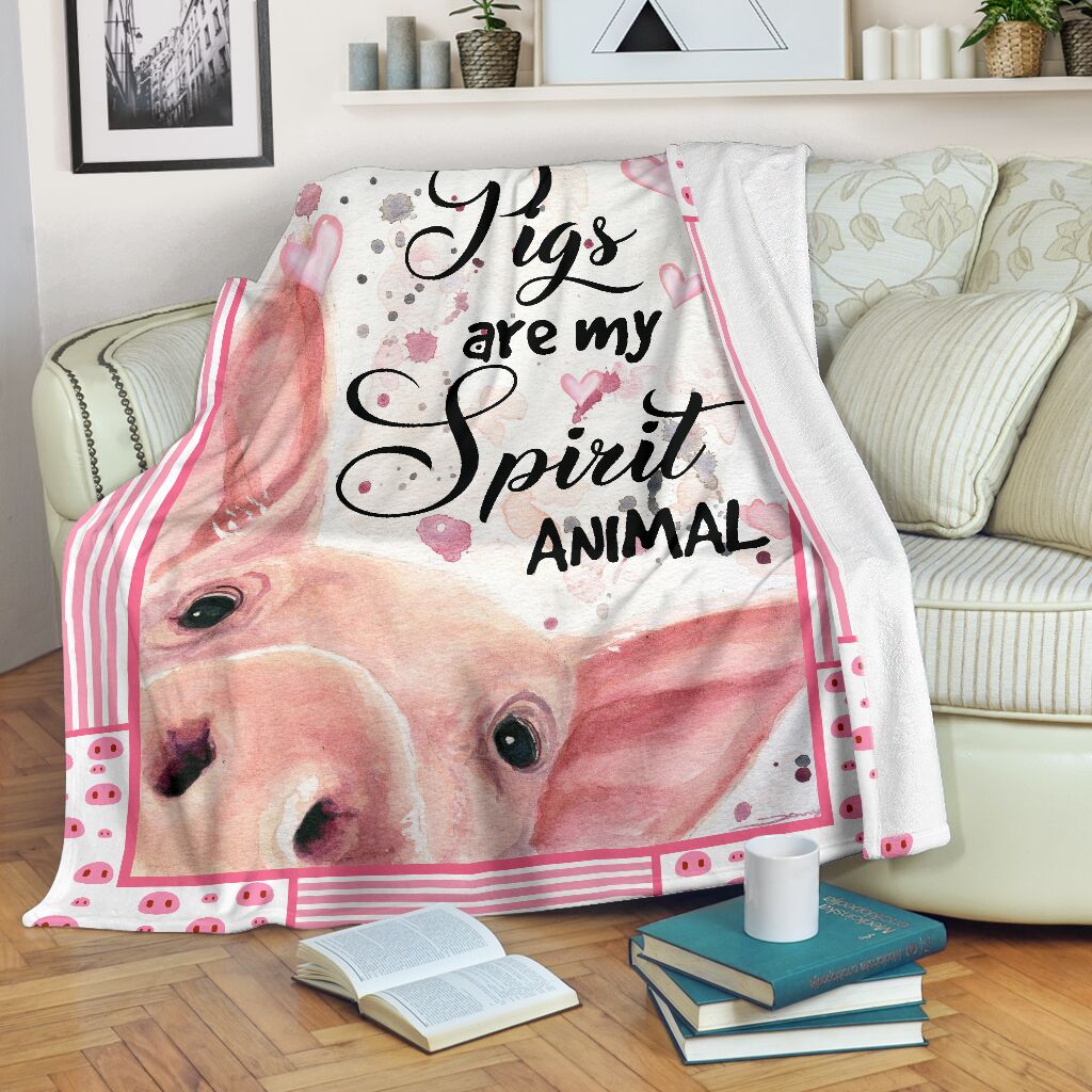 Pigs Are My Spirit Animal Fleece Blanket – Quilt Blanket