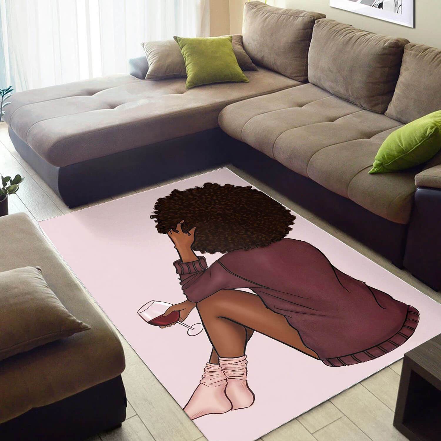 African American Rugs Pretty Afro American Girl African American Carpet Afrocentric Themed Decor WBG42664