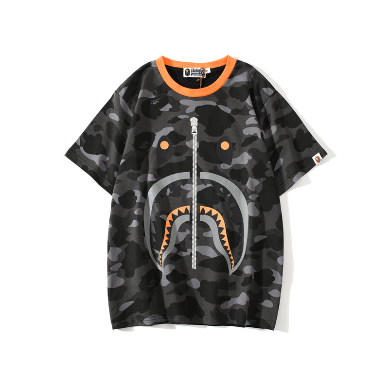 Bape Camo Shark Head Classic Cotton T Shirt 1656