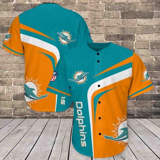 Miami Dolphins Baseball Jersey Shirt 424