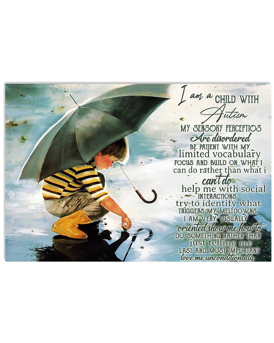 Autism Boy Love Me Wall Art Canvas Poster Home Decor