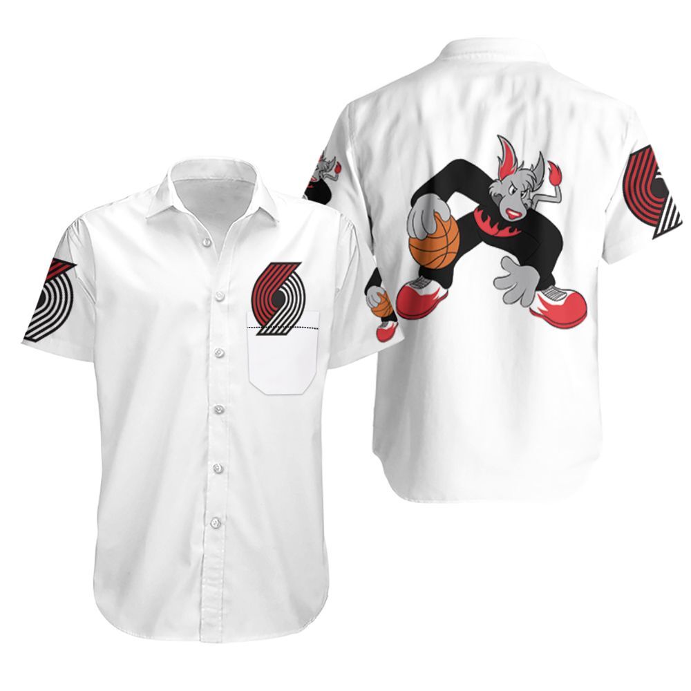 Portland Trail Blazers Basketball Classic Mascot Logo Gift For Fans White Hawaii Shirt Ha98356