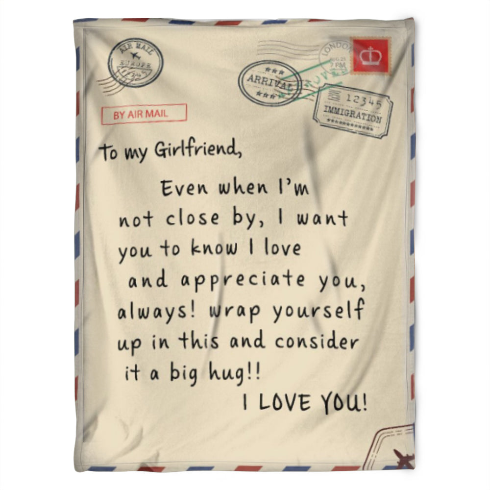 To My Girlfriend Blanket, Fleece Blanket, I Love You. Gift For Girlfriend From Boyfriend Home Decor Bedding Couch Sofa Soft And Comfy Cozy