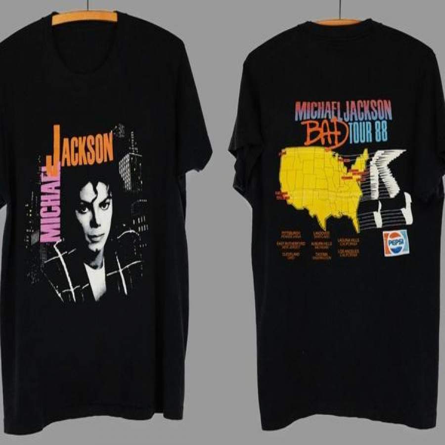 YPS Michael Jackson Bad World Tour Shirt 1988 Pop Concert 1980s New T Shirt Gildan/!