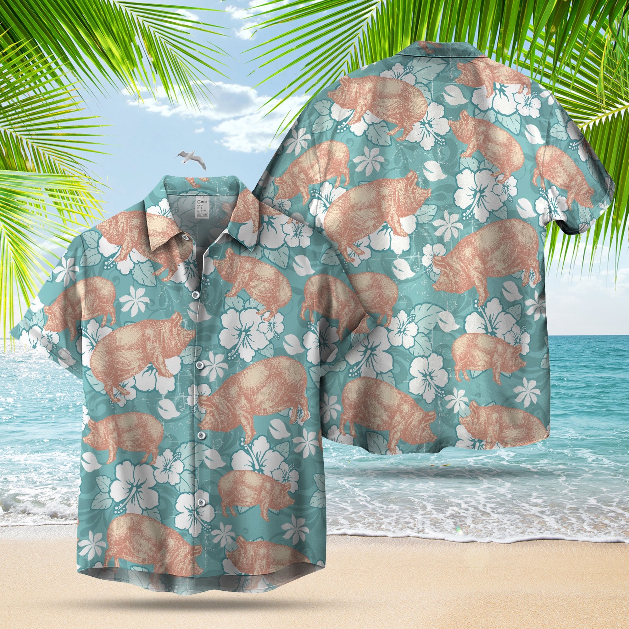 Pig Hibiscus Hawaii Shirt Ha46040