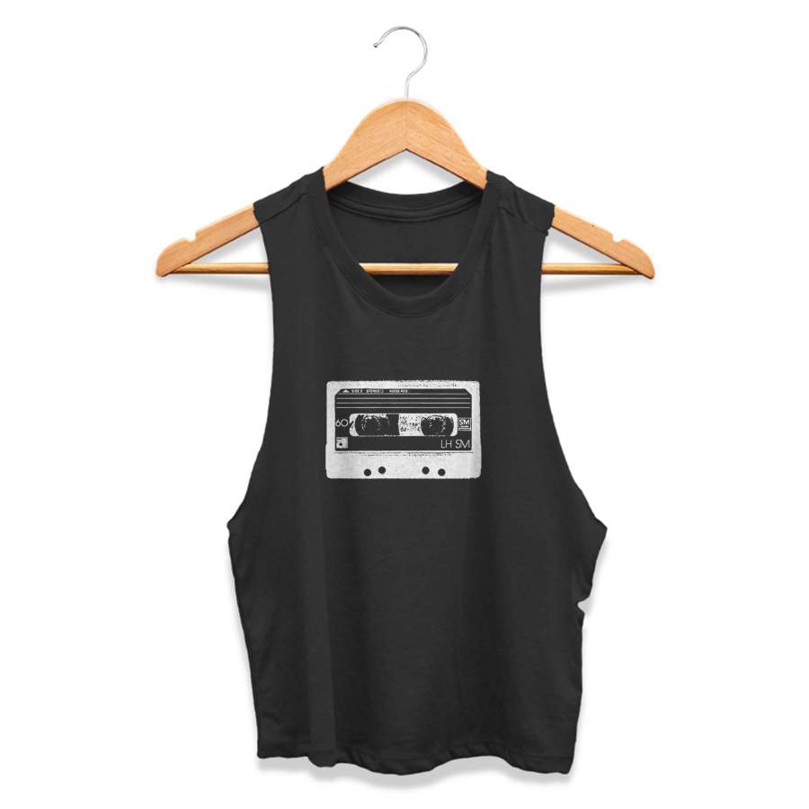 Cassette Tape Music Retro Vintage Mixed Old School Hipster CPY Womans Crop Tanktop Tee