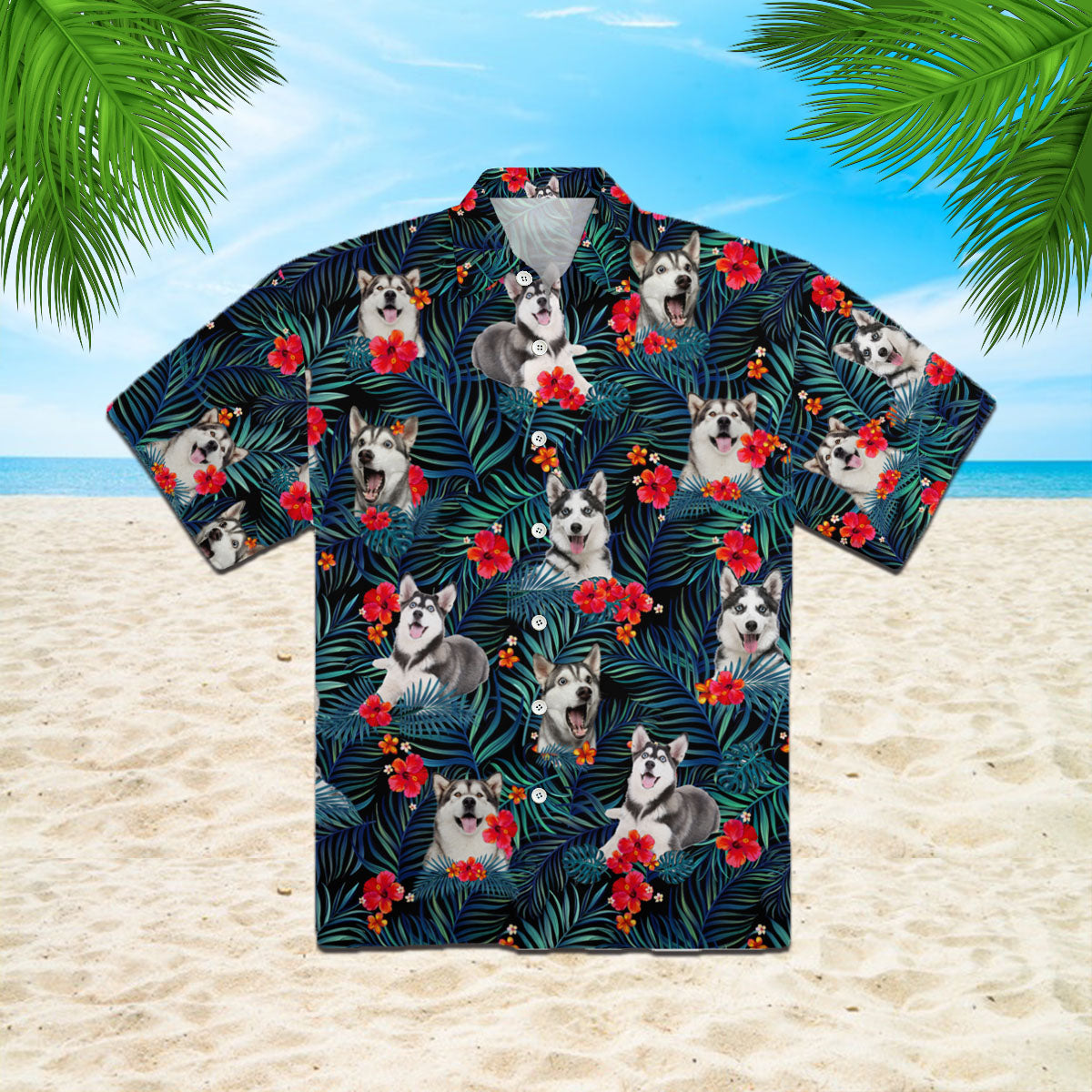 Oragontee Tropical Husky Hawaii Shirt For Men Women Adult Ha94926