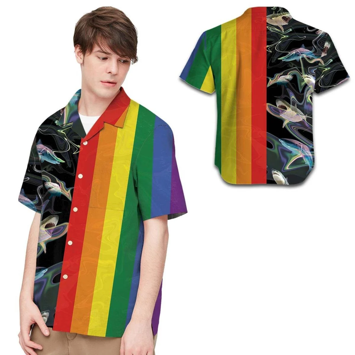 Felacia Lgbt Rainbow Sharks For Lgbtq Community In Daily Life Hawaii Shirt Ha55824