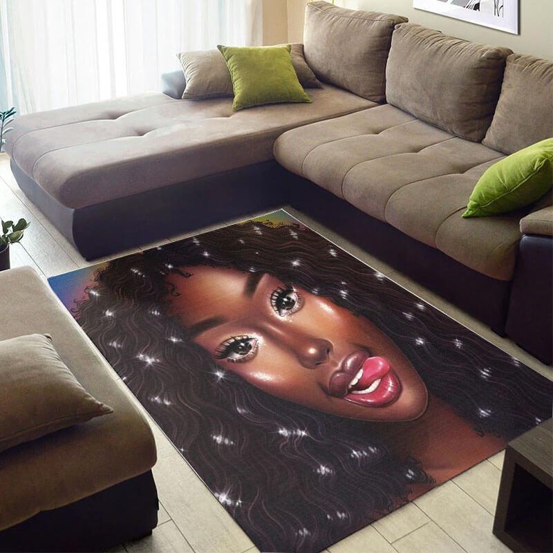 Trendy African Style Rugs Cute Afrocentric Afro Girl African Themed Rugs African Room Decor BPS4047