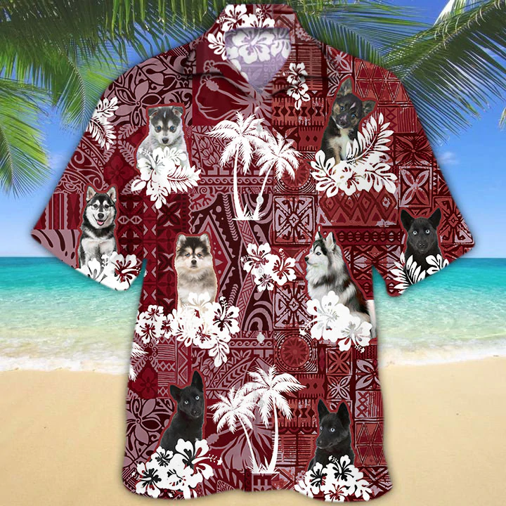 Pomsky Hawaii Gift For Dog Lover Hawaii Summer Hawaii Aloha Shirt Ha18267