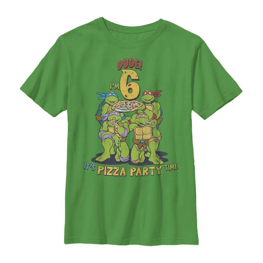 Teenage Mutant Ninja Turtles Boy’s 6th Birthday Pizza Party  T Shirt